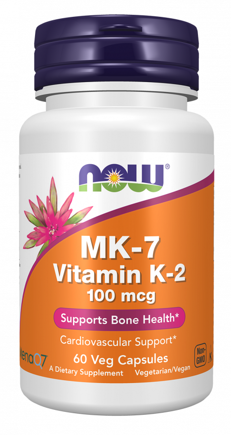 NOW FOODS, MK-7 Vitamin K-2 100 mcg , 60 Veg Capsules