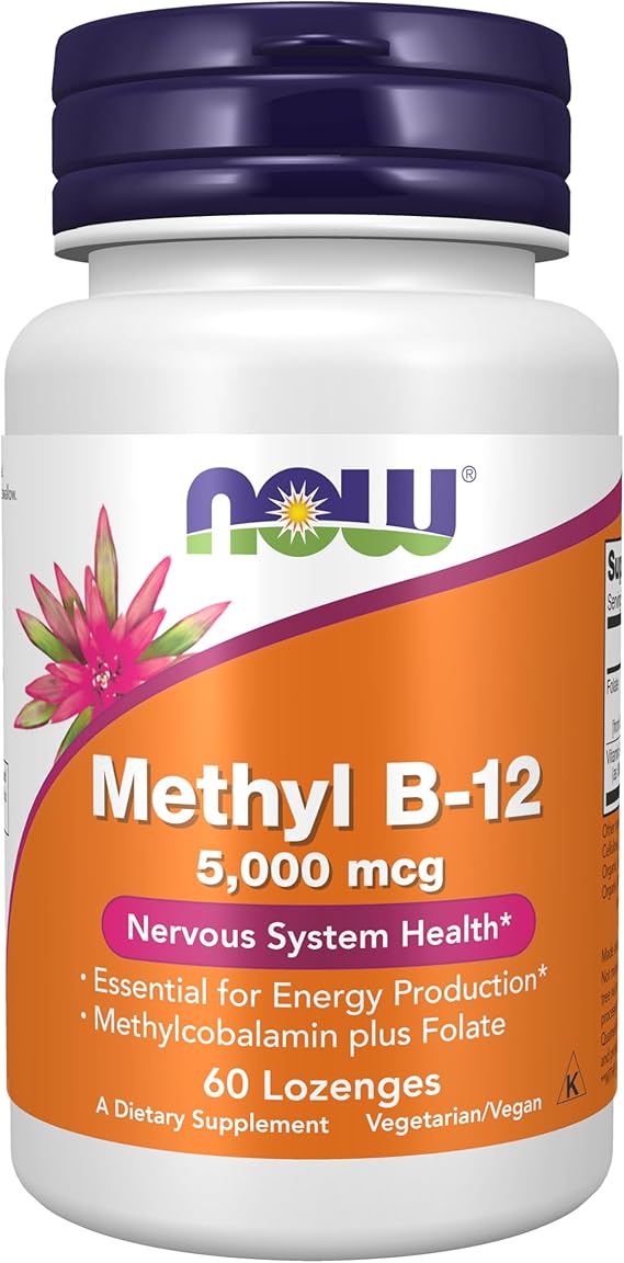 NOW Foods Supplements, Methyl B-12 (Methylcobalamin) 5,000 mcg, 60 Lozenges