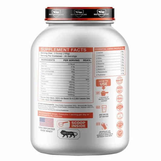 Freak Series Mass Gainer (3kg) | 32g Protein per Serving | Advanced Weight Gain Formula | Energy & Recovery Support | Choco