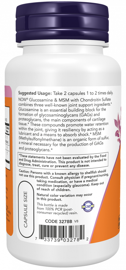 NOW FOODS Glucosamine & MSM , 60 CAPSULES