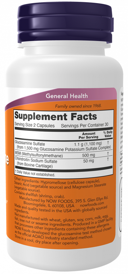 NOW FOODS Glucosamine & MSM , 60 CAPSULES