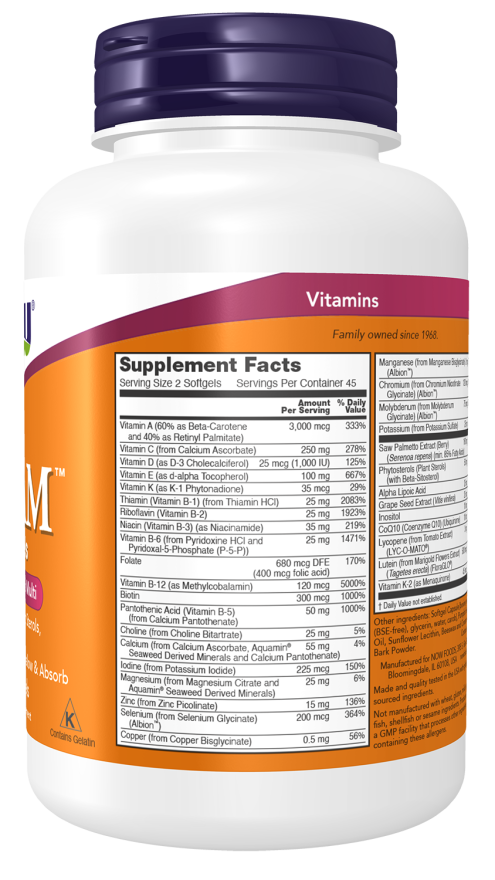 NOW FOODS , ADAM™ MEN'S MULTIPLE VITAMIN , 90 SOFTGELS