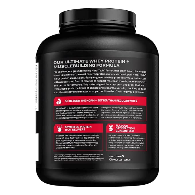 MuscleTech NitroTech Whey Protein, 1.72kg (3.8lbs) (Milk Chocolate)