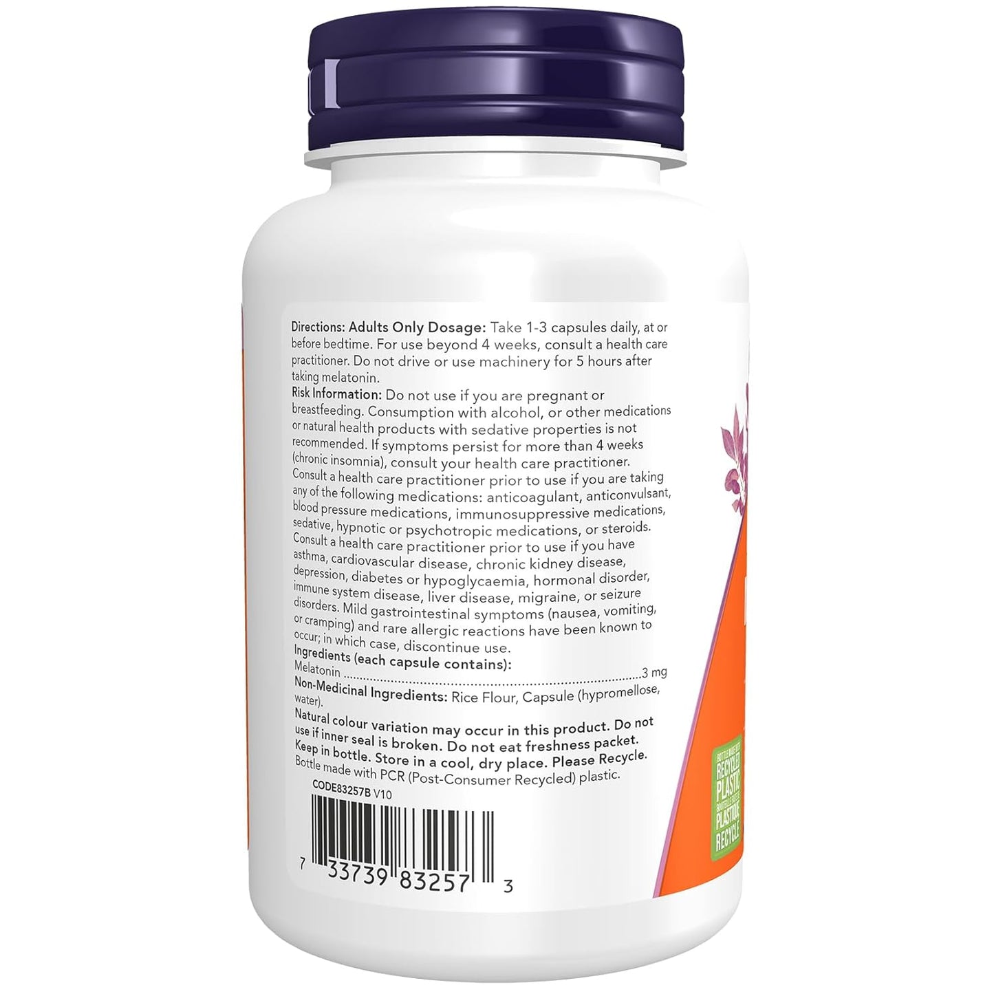 NOW Foods, Melatonin, 3 mg, 180 Veg Capsules
