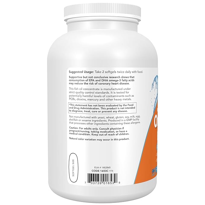 NOW FOODS OMEGA-3, FISH OIL -500 SOFTGELS