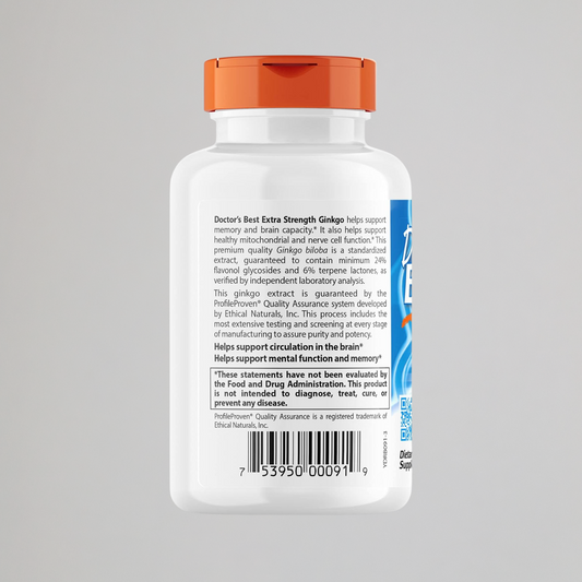 Doctor's Best Extra Strength Ginkgo, Non-GMO, Gluten Free, Vegan, Soy Free, Promotes Mental Function and Memory, 120 mg, 120 Count (Pack of 1)