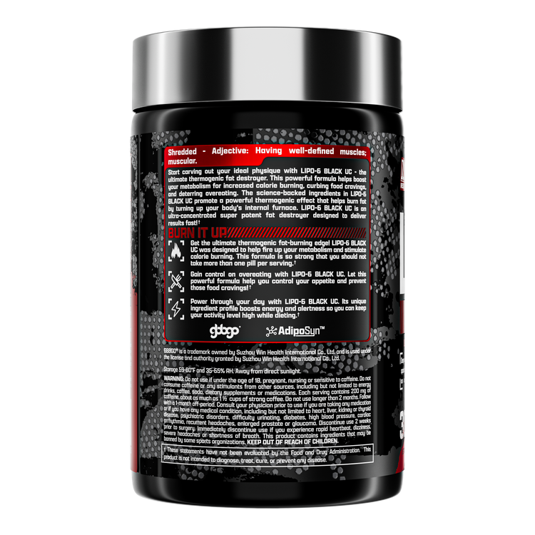 NUTREX, LIPO-6 BLACK UC THE ULTIMATE THERMOGENIC FAT BURNER, 60 CAPS