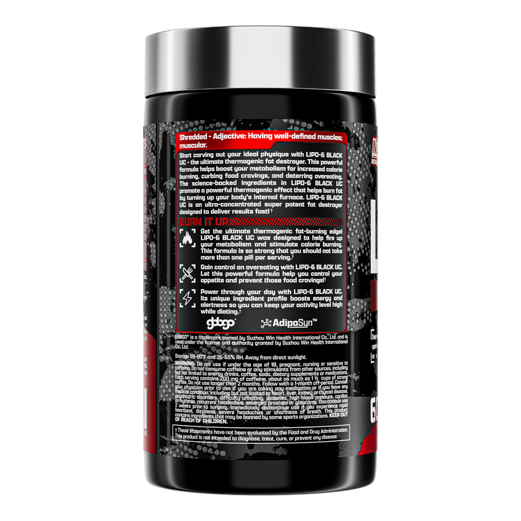 NUTREX, LIPO-6 BLACK UC THE ULTIMATE THERMOGENIC FAT BURNER, 60 CAPS