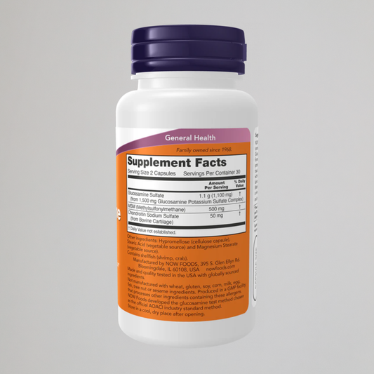NOW FOODS Glucosamine & MSM , 60 CAPSULES