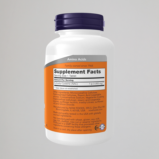 NOW Foods Supplements, NAC (N-Acetyl-Cysteine) 1,000 mg, Free Radical Protection*, 120 Tablets