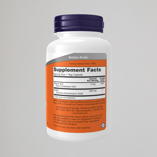 NOW GABA 500MG 100 CAPSULES
