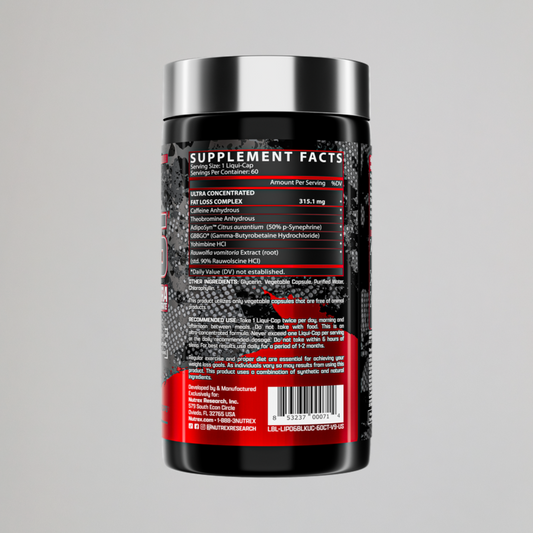NUTREX, LIPO-6 BLACK UC THE ULTIMATE THERMOGENIC FAT BURNER, 60 CAPS