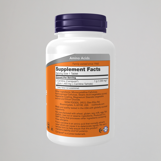Now L-Carnitine 1000 mg 50 Tablets