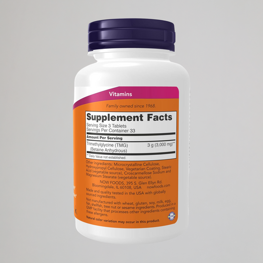 Now TMG (Trimethylglycine) 1000mg 100 tab