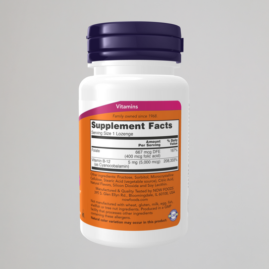 Now Vitamin B-12 5000 mcg 60 Lozenges