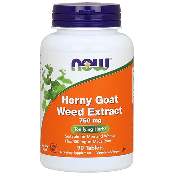 NOW FOODS, HORNY GOAT WEED, 750 mg, 90 TABLETS