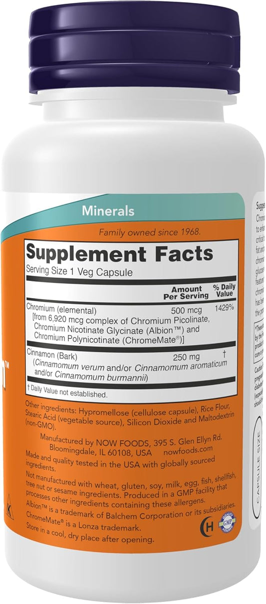 NOW Foods Supplements, Tri-Chromium 500 mcg ,90 Veg Capsules