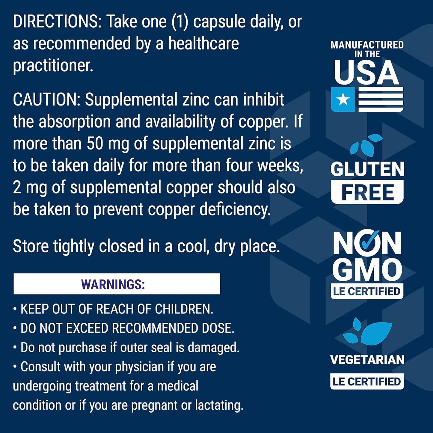 Life Extension Zinc Caps, 50 mg- 90 Vegetarian Capsules