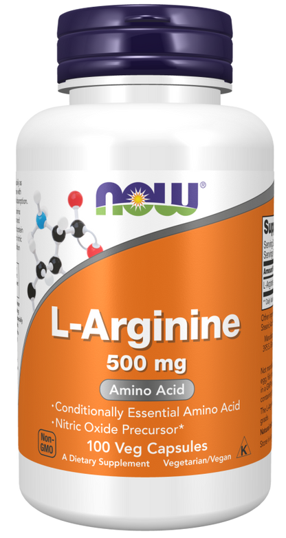 NOW FOODS, L-Arginine 500 mg , 100 Veg Capsules