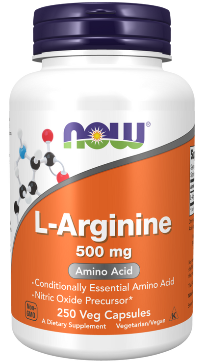 NOW Foods Supplements, L-Arginine 500 mg, 250 Veg Capsules