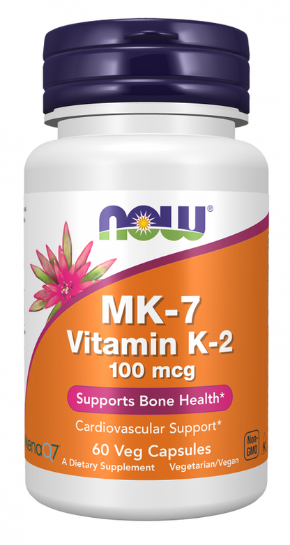 NOW FOODS, MK-7 Vitamin K-2 100 mcg , 60 Veg Capsules