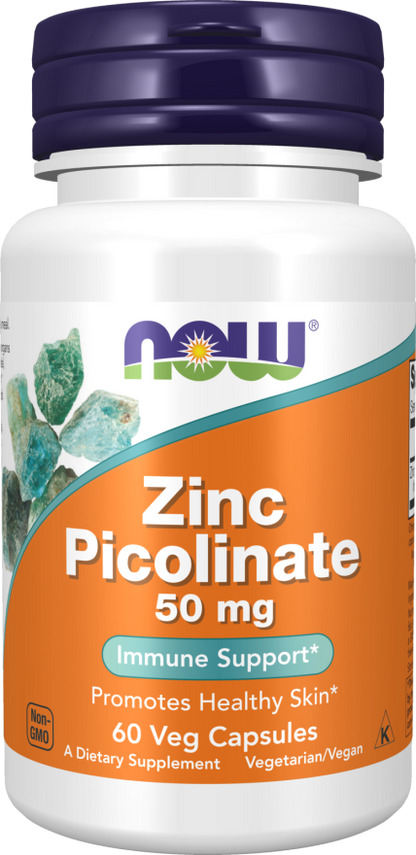 NOW FOODS ZINC PICOLINATE 50 mg, 60 VEG CAPSULES