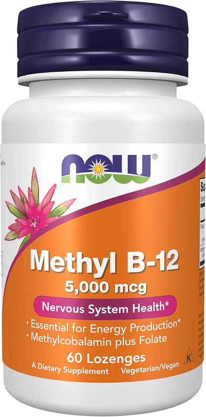 NOW Foods Supplements, Methyl B-12 (Methylcobalamin) 5,000 mcg, 60 Lozenges