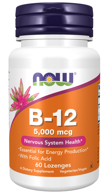 Now Vitamin B-12 5000 mcg 60 Lozenges