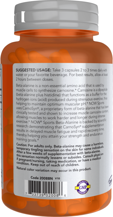 NOW SPORTS , Beta-Alanine 750 mg, 120 Veg Capsules