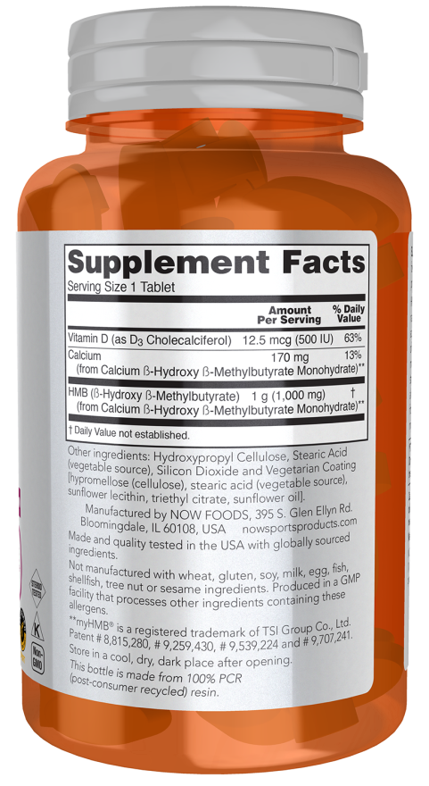 NOW FOODS , HMB, Double Strength 1000 mg 90Tablets