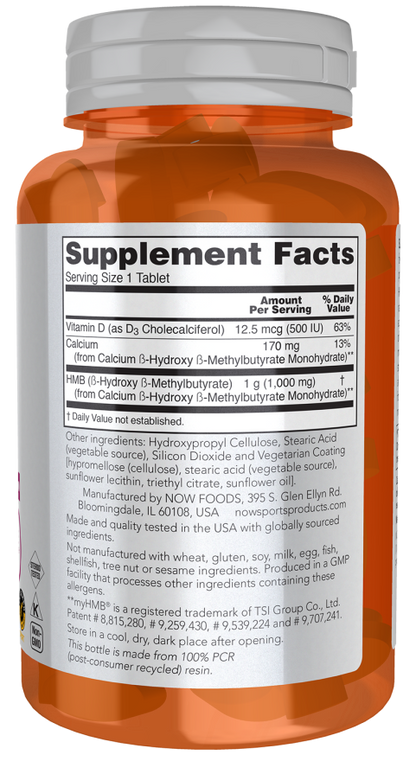 NOW FOODS , HMB, Double Strength 1000 mg 90Tablets