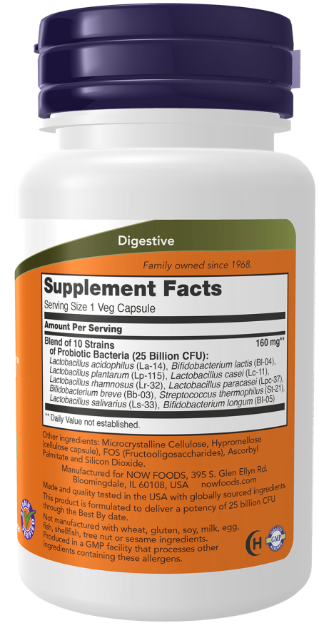 NOW FOODS, Probiotic-10™ 25 Billion 50  Veg Capsules