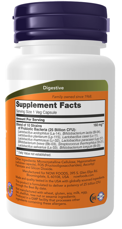 NOW FOODS, Probiotic-10™ 25 Billion 50  Veg Capsules