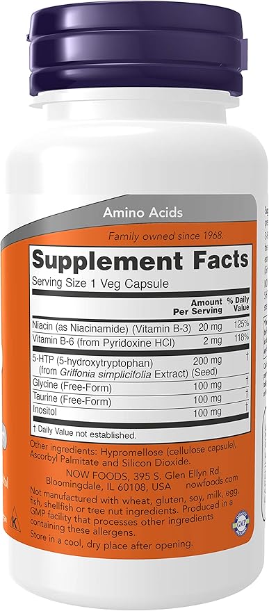 Now Foods 5-HTP 200 mg - 60 veg Caps