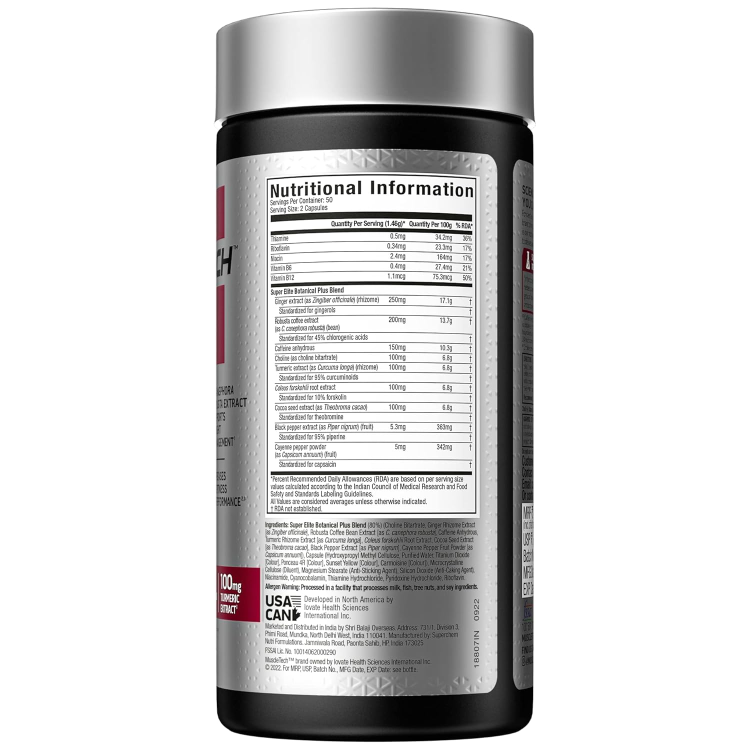 MuscleTech, Hydroxycut Hardcore -  100 Veggie Capsules
