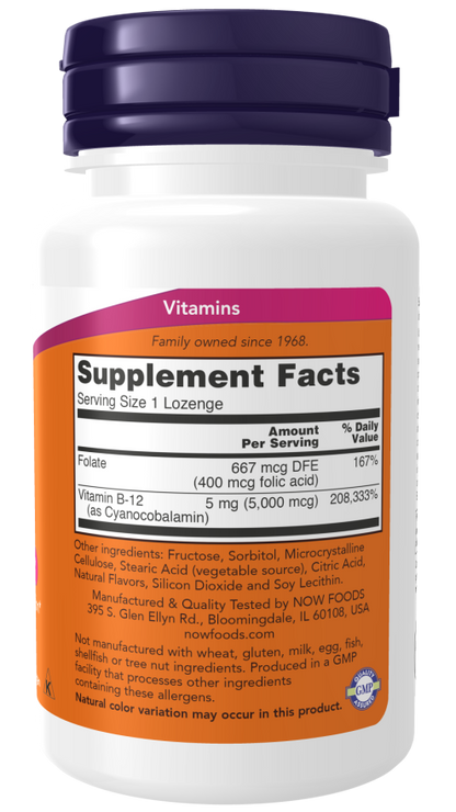 Now Vitamin B-12 5000 mcg 60 Lozenges