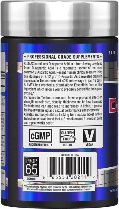 ALLMAX Nutrition, D-Aspartic Acid, 3.53 oz (100 g) powder
