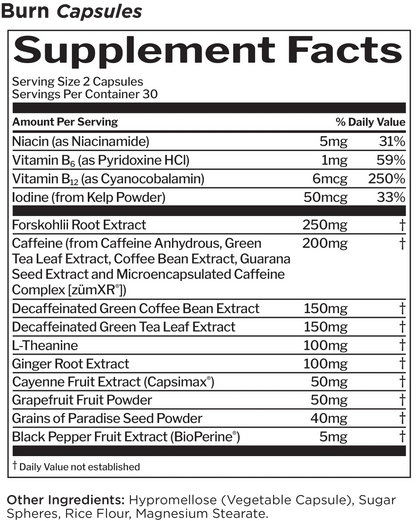 Rule One Burn Thermogenic Weight Management 60 CAPSULES