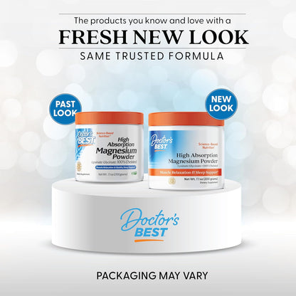 Doctor's Best High Absorption Magnesium Powder,White, 100% Chelated TRACCS, Not Buffered, Headaches, Sleep, Energy. Non-GMO, Vegan, Gluten Free, 200G, 7.1 Ounce (Pack of 1)