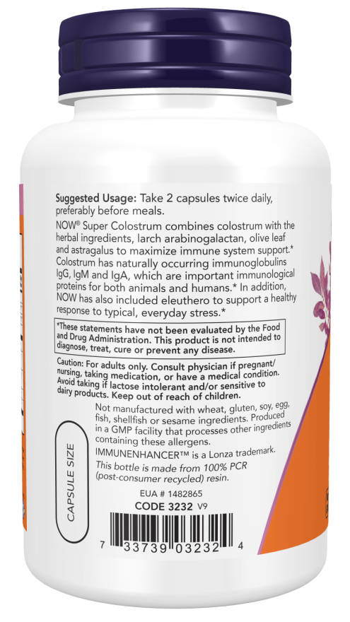 NOW FOODS, Super Colostrum 500 mg , 90 Veg Capsules