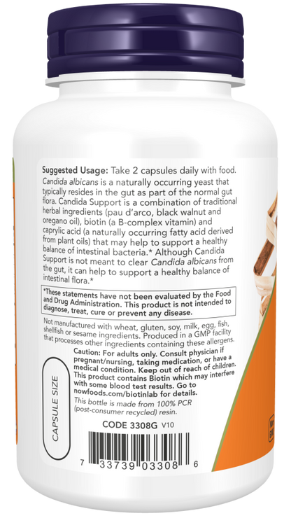 NOW Candida Support, 90 veg cap