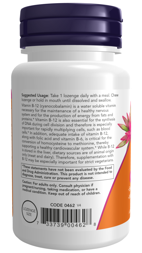 Now Vitamin B-12 5000 mcg 60 Lozenges