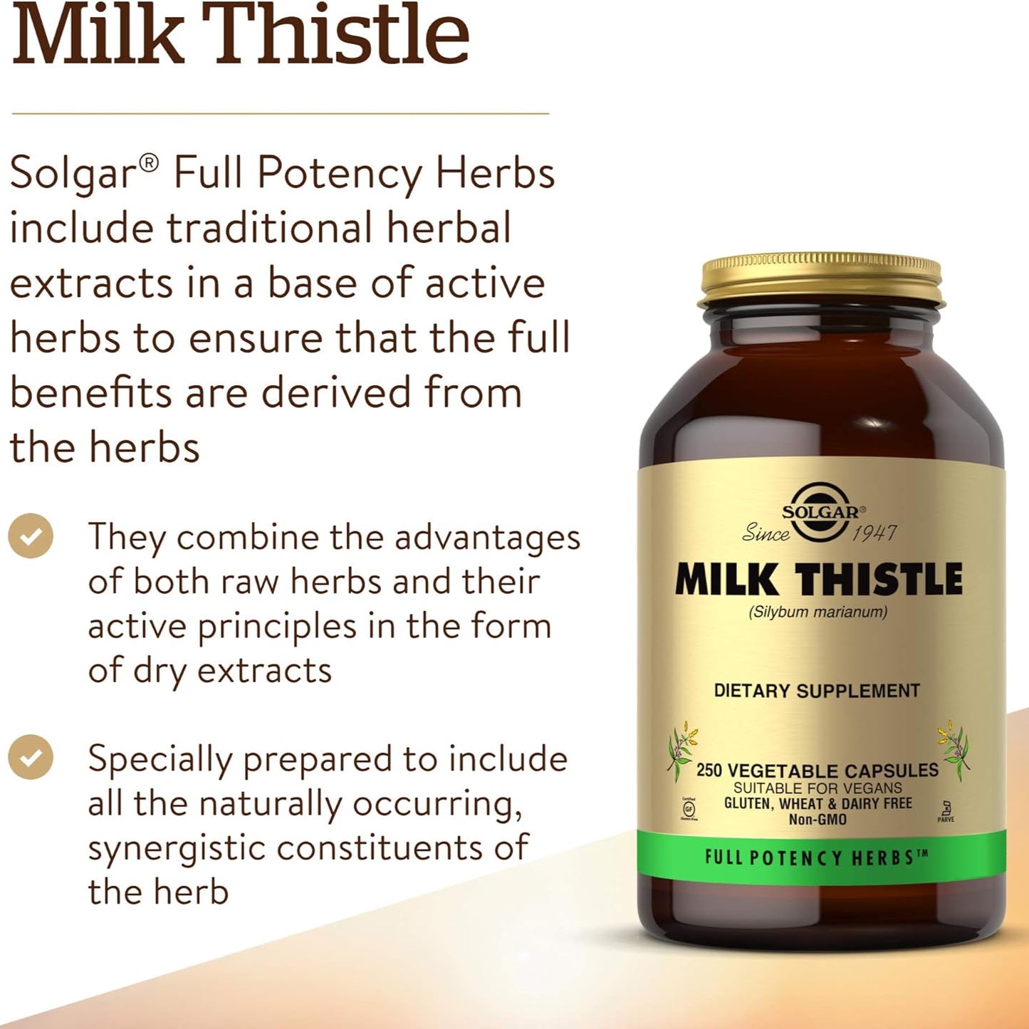 Solgar - Milk Thistle (Silybum Marianum, 100 mg, 250 veggie caps