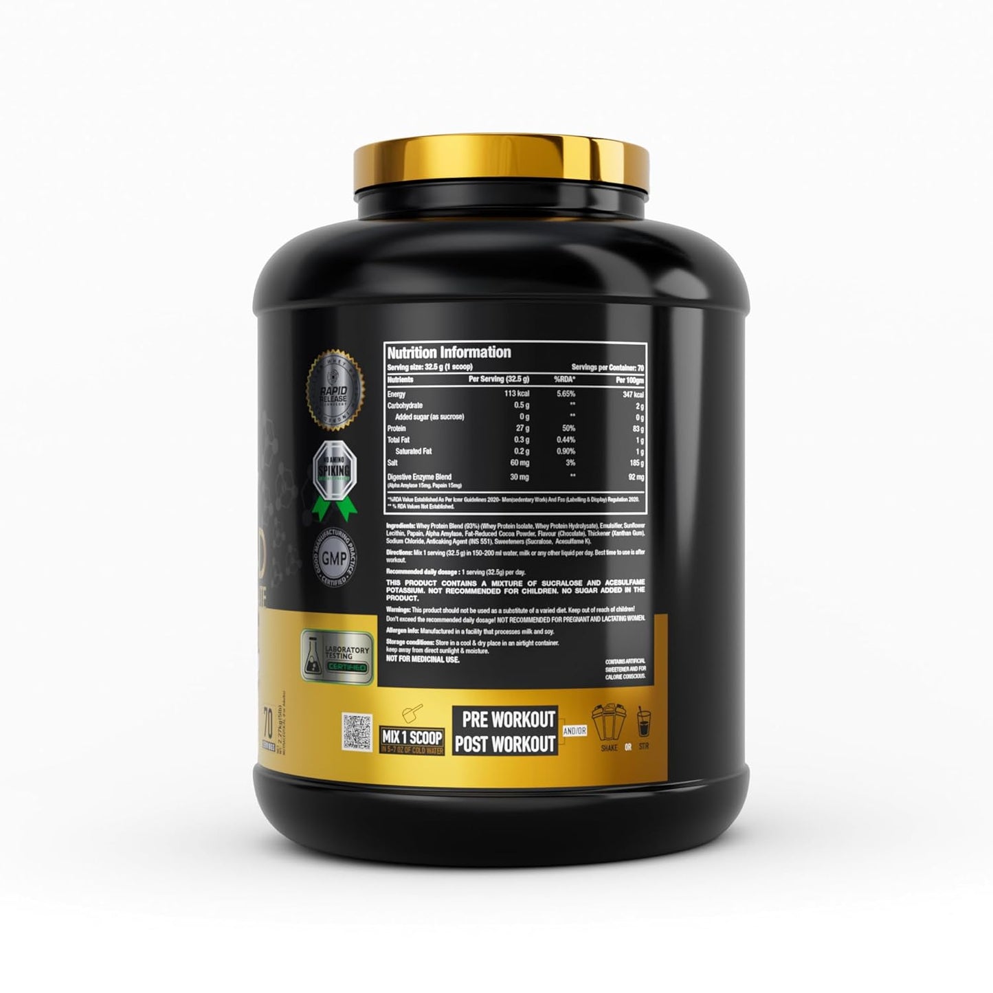 One Science Nutrition ISO Gold Whey Protein Isolate | Chocolate Charge | 5lbs | 70 Servings