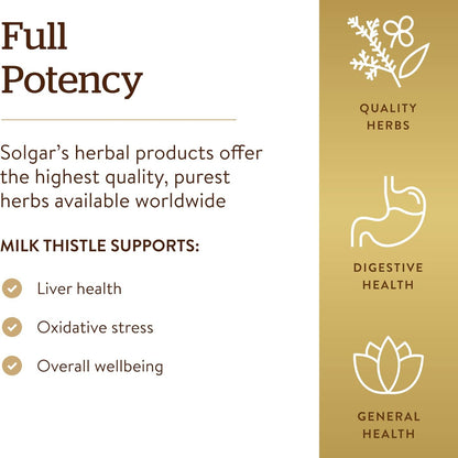 Solgar - Milk Thistle (Silybum Marianum, 100 mg, 250 veggie caps