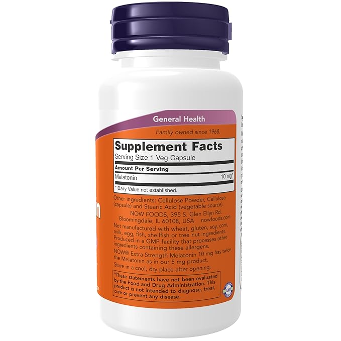 Now Foods Melatonin,10 mg,100 Vcaps,