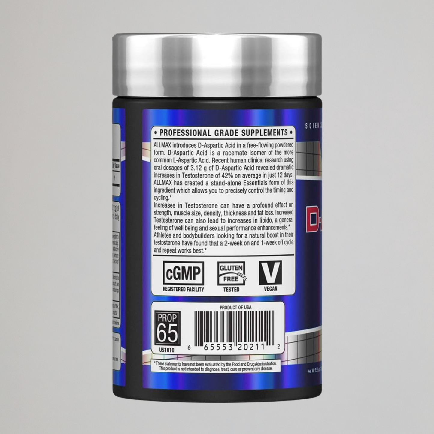 ALLMAX Nutrition, D-Aspartic Acid, 3.53 oz (100 g) powder