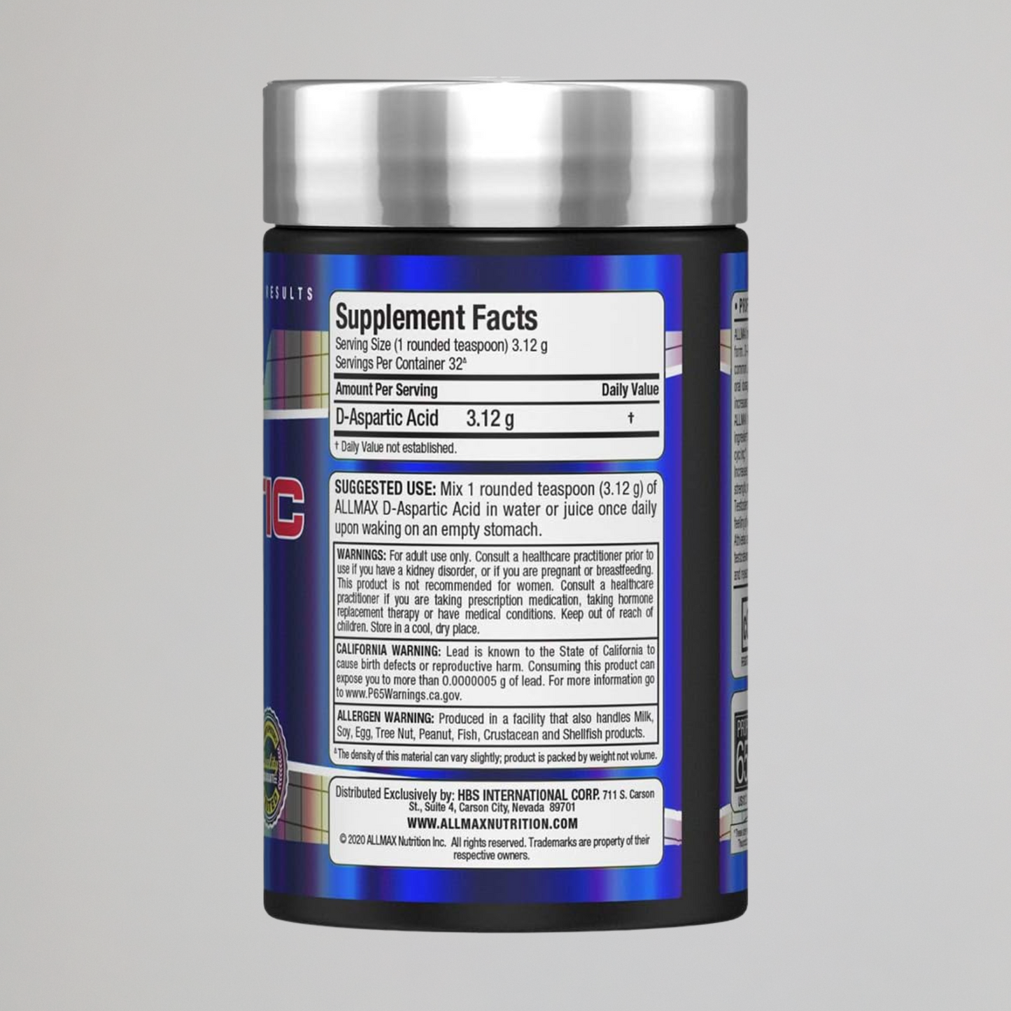 ALLMAX Nutrition, D-Aspartic Acid, 3.53 oz (100 g) powder