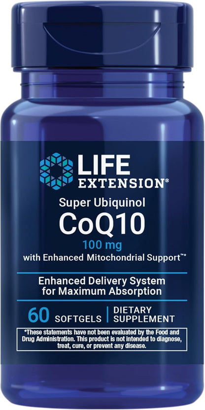 Life Extension Super Ubiquinol CoQ10 with Enhanced Mitochondrial Support, , 100 mg, 60 softgels