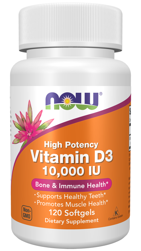 NOW FOODS Vitamin D3 10,000 IU - 120 Softgels